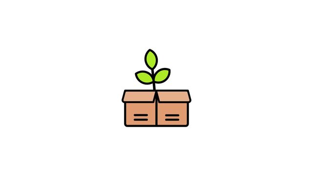 Packaging animated lineal color icon