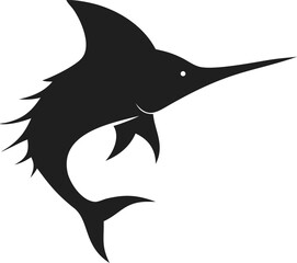 Obraz premium Minimalist Silhouette Swordfish Marine Animal Logo Design Icon Illustration