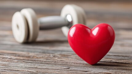 Symbolic red heart representing love passion and romance displayed on a classic wooden table background perfect for celebrating Valentine s Day and special romantic occasions.