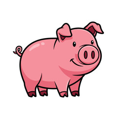 Pig cartoon character isolated on a white background