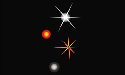 Abstract light effect design with vibrant colors, christmas star with red star