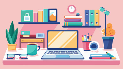 Minimal Study Desk Illustration