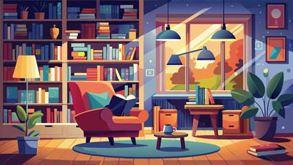 Cozy Library Reading Corner