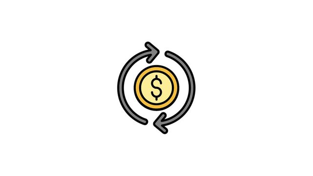 Economy animated lineal color icon