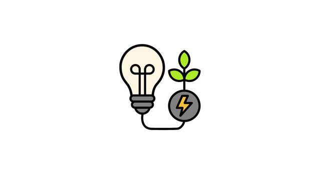 Energy animated lineal color icon