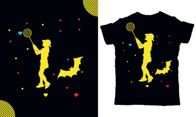 Badminton player vector flat silhouette collection