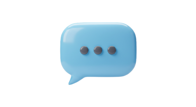 3d blue bubble speech chat bubble 
