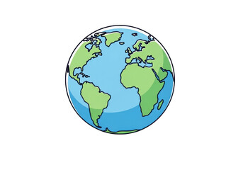 Colorful Cartoony Earth or Globe Depiction Showing Continents
