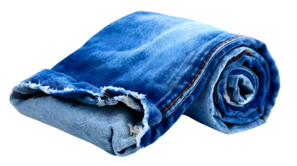 Denim shorts rolled up, distressed hem, summer casual style, isolated on white background