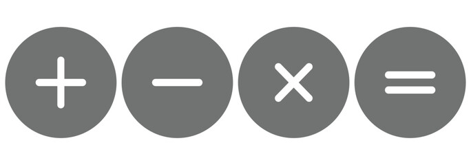  Next-Gen Arithmetic UI Kit: Sleek, Colorful,Editable Vectors. Round plus sign and minus sign icon set. Vector. plus minus icon. Mathematical operations, divide and multiply, minus and plus doodle eps