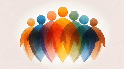 Vector team icon with diverse human shapes, emphasizing inclusion, support, and shared goals in business, education, and nonprofit contexts.