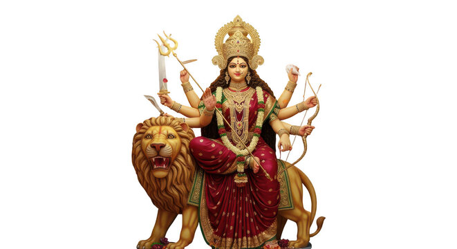 Durga Devi in a Traditional Festive Setting