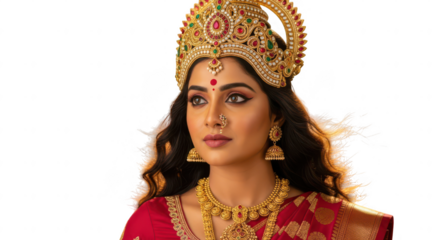 Durga Devi in a Traditional Festive Setting