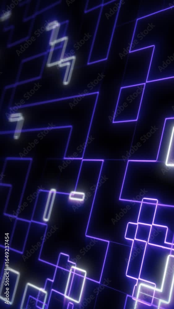 Poster experience the fluid motion of abstract animations featuring glowing lines and geometric shapes agai