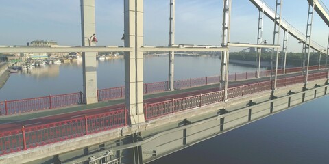 Close up pedestrian bridge for walking and jogging