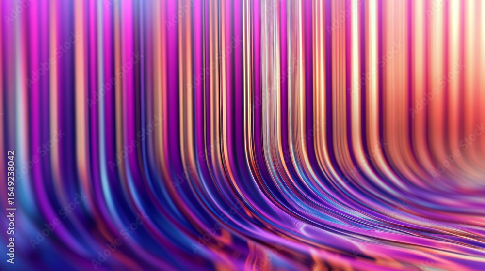 Poster vibrant abstract design with curving iridescent lines creates a visually striking background. smooth