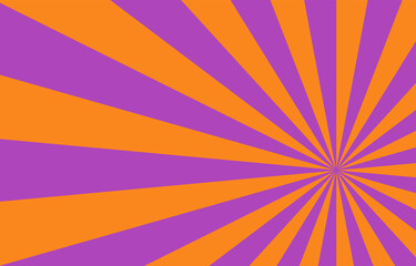 Abstract ray background.Halloween retro background.Geometric banner in purple and orange.Vector graphic illustration backdrop wallpaper.