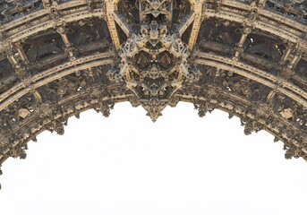Ornate fractal archway with intricate details against a white background