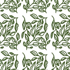 seamless floral pattern with leaves