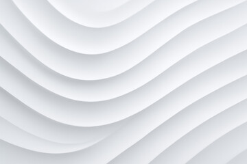 Minimal white abstract wave background with layered 3D curves and soft shadows, modern clean design template