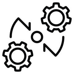 Unified Operations Model Icon Line Vector Illustration