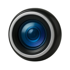 Modern 3D Webcam and Security Camera Lens Icon Isolated on Transparent Background