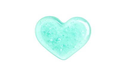 Light teal heart shape with bubbles