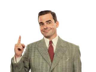 Confident man with finger raised giving advice for success tips