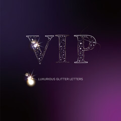 Luxurious glitter letters