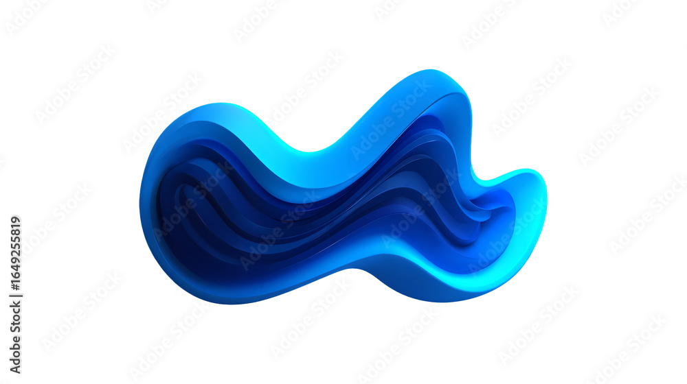 Aufkleber dynamic abstract blue wave form isolated on transparent background