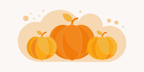 Cozy autumn composition with minimalist pumpkins and muted orange palette, perfect for lifestyle and holiday campaigns