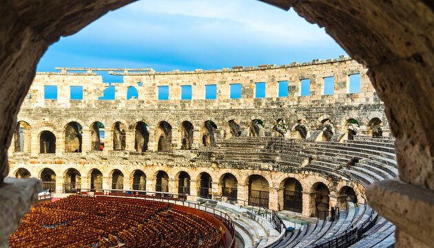 Ancient amphitheater interior