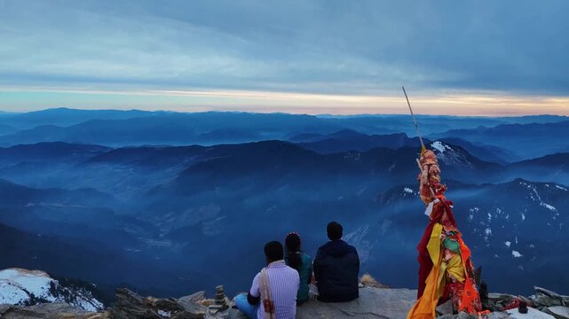Epic Drone Footage of Tungnath Chandrashila Peak &ndash; Snow Capped Himalayan Mountains & Highest Shiva Temple on Earth in Winter