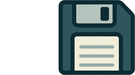 Fototapeta premium Save Floppy Disk Flat Color Icon – Minimal Vector