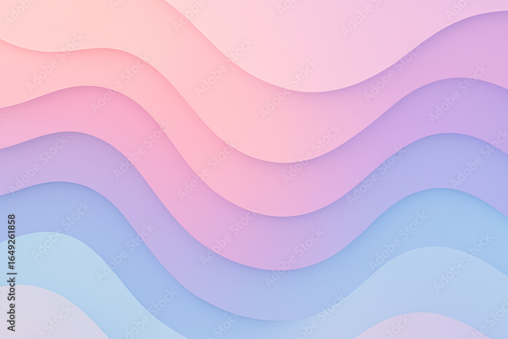 Poster dreamy pastel waves background with soft gradients for calming designs and serene visual projects