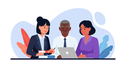 Diverse business professionals engage in a productive team meeting, collaborating on important projects and sharing innovative ideas in a modern office setting.