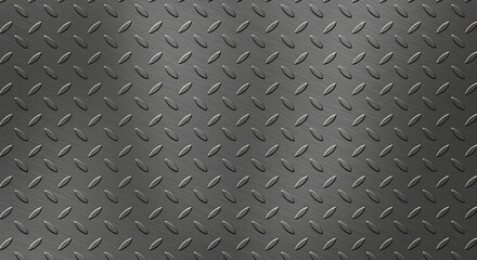 A close-up view of a textured, diamond-patterned, metallic surface.