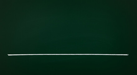 Minimalist background with a single white chalk line drawn on a green chalkboard. A versatile template for education or business concepts like a foundation, underline, or starting point