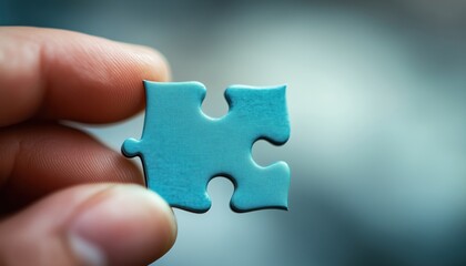 Success Of Business Achieved With Last Piece Of Jigsaw In Hand. Symbolized By The Color Blue. Victory In Sight. Business Triumph.