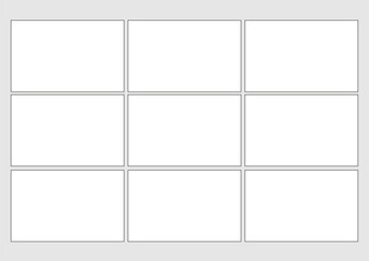 Blank templates for comic strips, ideal for creative expression. Printable storyboard sheets for manga, webtoon, and cartoon drawing.
