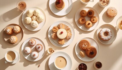 たくさん並んだスイーツ、ビュッフェスタイルのパーティー