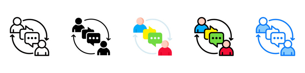 Communication icon multiple style 