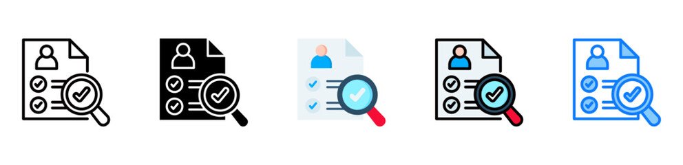 Evaluation icon multiple style 