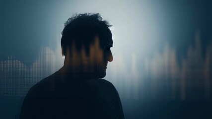 Focused silhouette of a calm retired wrestler receiving spouses health update blurred backdrop with timeline visual cues capturing solemn mood and nearing mortality milestone