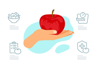 Hand Holding Apple stock illustration