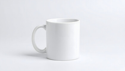 Fototapeta premium Clean White Ceramic Coffee Mug, Empty and Ready for Your Custom Design