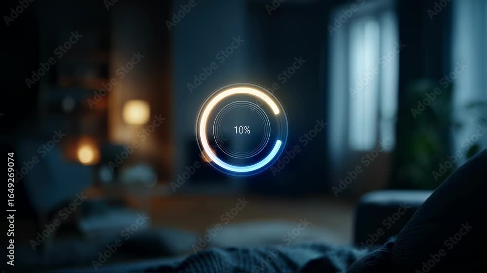 Poster medium shot of an illuminated ai interface controlling nap timing and ambient lighting based on circ