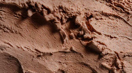 Fototapeta premium Chocolate ice cream texture close-up, emphasizing creamy consistency and rich cocoa taste