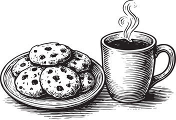 coockies and coffee vector illustration