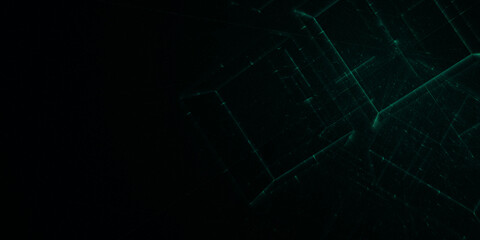 Geometrische blaue 3D-Blöcke in dynamischer Symbiose – technische Visualisierung digitaler Systeme, Architektur, Konstruktion, KI, Netzwerk,  Informationsstruktur, Technologie, Wissenschaft